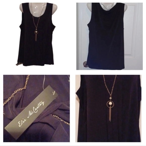 💙🏍Black sleeveless top with chain - Picture 1 of 9
